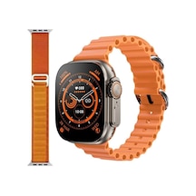 GS8 Watch 8 Ultra Akıllı Saat Turuncu Watch 2.02 Inc Turuncu Bez Kordon Hediye (İthalatçı Garantili)