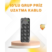 Ceylan Adam 10 Lu Çoklu Priz Termal Korumalı Usb Type-c Çıkışlı 2500w Uzatma Kablosu Standart