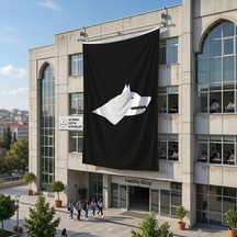 Siyah Beyaz Göktürk Bayrağı 140gr Premium Raşel Kumaş 6x9 Metre Diğer
