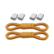 Akıllı Kilitli Ayarlanabilir 1 Çift Hardal Sarı 6 Mm Lastik Pratik Bağcık Sarı