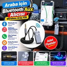 Araba İçin Bluetooth Aux Alıcısı Wireless Araç Kiti Adet