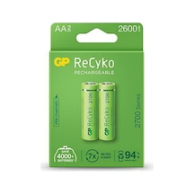 AYT Ticaret HT-101 GP 2600 R6 AA KALEM ŞARJLI PİL 2Lİ BLS PAKET RECYKO YEŞİL
