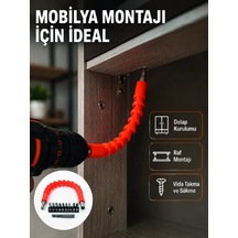 Profesyonel Esnek Tornavida Bits Uç Seti 12 Parça Manyetik Bit Adaptörlü 37122876