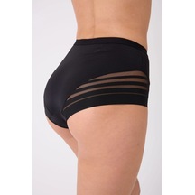 Lazer Kesim Tül Boxer Korse Siyah