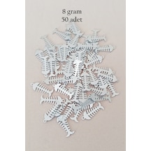 Oya Abiye Bileklik Kolye Pleksi Metalik Plastik Pul Gümüş Renk 8 Gram 50 Adet - Bnc529