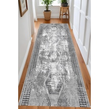 Rovigo Home Dijital Baskı Yıkanabilir Kaymaz Taban Salon Halısı Ve Yolluk Rv077-fnl351 Gri