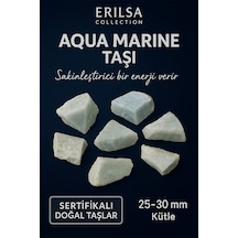 Sertifikalı Ham İşlenmemiş Aquamarine - Akuamarin Taşı Kütle 25 3