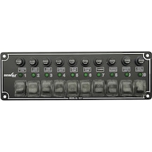 10 Anahtarli Izoleli Yatay Switch Panel / Tekne Ve Karavan Sigort