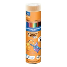 Bıc Kids Evolution Kuru Boya Kalemi 25'li Metal Tüp , Kıymık Oluşturmaz, Çiğnemeye Karşı Dayanıklı, Kolay Açılır 124-Pembe