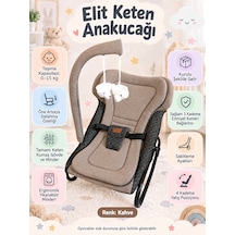 Elit Keten Anakucağı - Hazır Kurulu Gelir - Kademeli - Sallanır - Oyuncaklı - Bebek Anakucagi