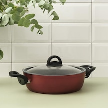 Hisar Optima Talia Granit Basık Tencere 26 Cm Bordo Inox