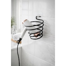 Yapışkanlı Saç Kurutma Makinesi Askısı Delme Gerektirmez Duvar Tipi Fön Tutucu Siyah Diğer