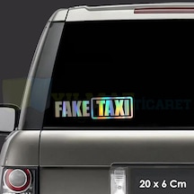 Fake Taxi Hologram Renkli Araba Oto Sticker Etiket Yapıştırma