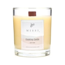 Ahşap Fitilli Palo Santo Kokulu Ekru Cracklıng Vegan Mum Çıtırtılı 50 x 22