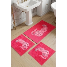 Pinoleo 3'lü Banyo Paspası,kaymaz Tabanlı,yıkanabilir 60x100 50x60 50x60 Cm Çok Renkli