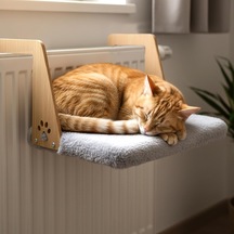 Gobypet Peluş Kalorifer Petek Radyatör Yatağı Geniş Tasarım, Kedi Ve Köpek Uyumlu Gri Belirtilmemiş