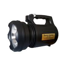 Gold Police Gp 607 Şarjlı El Feneri 30 W Projektör Siyah