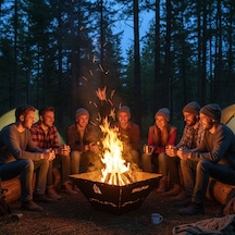 Kamp Ayısı Firenest : Basic Taşınabilir Ateş Çukuru - 3mm Karbon Çelik, Çantalı