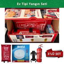 Ev Tipi Yangın Seti Mutfak Yangın Tüpü 120 x 120 CM - Yangın Battaniyesi 1 KG