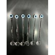 El Yapımı Cam Çay Kaşığı Beyaz 12 Adet