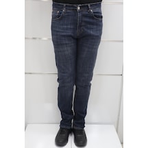 Denim Cartel Dmctekstil Erkek 963 Lacivert Yüksek Bel Rahat Kesim Boru Paça Jean Pantolon