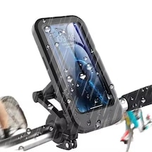 Motosiklet Bisiklet Su Geçirmez Manyetik Telefon Tutucu Gidon Navigasyon Kılıfı Siyah