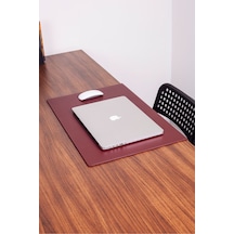 Turgut Office Deri Masa Sümeni Bordo Kenar Korumalı 60 x 40 CM