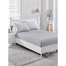 Çift Kişilik Ranforce Kumaş Lastikli Fitted Çarşaf Takımı Gri