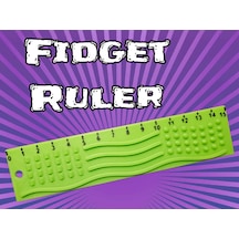3d Baskı Dokunsal Fidget Cetveli - Kabartmalı Stres Ve Odaklanma Oyuncağı - Yeşil