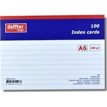 Deffter İndex Kartı A6 Beyaz Çizgili