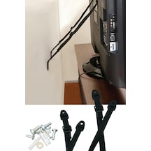 Lcd Led Tv Askısı Dolap Gardırop Büfe Kitaplık Sabitleme Bebek Çoçuk Koruma Deprem Güvenlik Kemeri 2 Takım 4 K