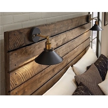 Riolight Retro,rustik,vintage Mafsallı Yatak Başı Aplik Şapka Çap Siyah
