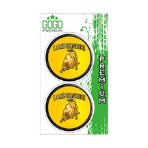 Lamborgini Logo Sarı 5x5 Cm İkili Damla Etiket