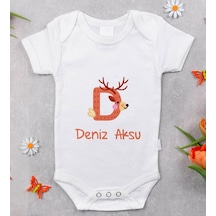 Bitmeyenkartus Bk Kids Isimli Harfli Bebek Body Zıbın - Model 2 Beyaz