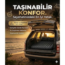 Araç İçi Şişme Yatak Araba Ve Kamp Yatağı Çanta Elektrikli Pompa Tamir Kiti Ve Yastıklı Yatak Seti Renkli