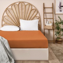 Soft Çift Kişilik Düz Kenar Çarşaf - Turuncu - 240x260 Cm Renkli