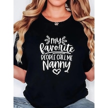 Genel Marka 20/1 Penye Compack Baskılı Oversize Bisiklet Yaka Kısa Kol T-shirt - Siyah - Renkli