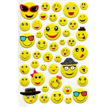 Sticker Kabartmalı A4 Boyutunda Stiker Defter, Planlayıcı Etiket, - Lim205 - Sevimli Emoji