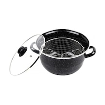 Emaye Kızartma Tenceresi Siyah Kırçıllı 24 Cm Royaleks-69115 Diğer