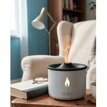 Aroma Difüzörü Ultrasonik Hava Nemlendirici Led Alev Efektli Gece Lambalı