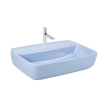 Paluci Enzo Matt Buz Mavisi Çanak Lavabo Sırlı