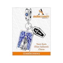 Tarot Kartı Ölüm Sallantılı Charm / Asafaccessory Gümüş