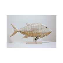 Ahşap Dekoratif Balık 60 Cm Balık Biblo Ayaklı