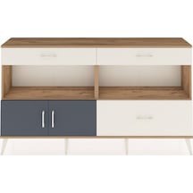 Arges Konsol 2 Raflı 3 Çekmeceli 2 Kapaklı 176x30x99 Çam-antrasit Çam-antrasit/aytaşı