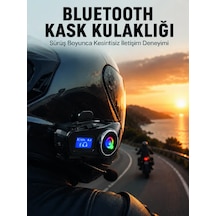 Lcd Ekranlı Bluetooth Kask Kulaklığı Fm Radyo Ve Sd Kart Girişli