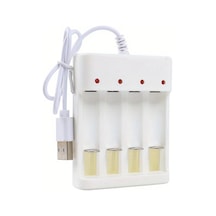 Globalbloom 1 Adet 4 Yuvalı Aa Aaa Ni-mh Pil Şarj Cihazı Usb Hızlı Şarj Led Göstergeli Güvenli Globalbloom 1 Adet 4 Yuvalı Aa Aaa Ni-mh Pil Şarj Cihazı Usb Hızlı Şarj Led Göstergeli Güvenli