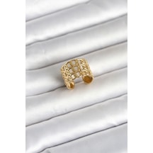316l Çelik Gold Renk Zincir Model Kadın Yüzük - Tj-byk4177 Renkli