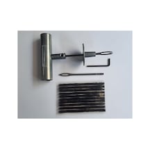 Dubleks Lastik Tamir Seti: 1 Metal Zamak Fitil Atma Aleti, 10 Adet 3x100mm Kısa Fitil Ve Yedek Uç 10 Yama Yapar