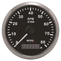 Mors Devir Göstergesi Motor Zaman Saatli 12-24V 8000 Rpm Siyah