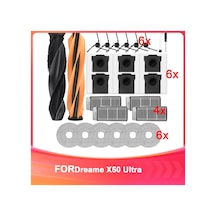 Xurunkeji Dreame X50 Ultra Komple Robot Süpürge İçin Aksesuar Seti, Ana Fırçalar, Filtreler, Toz Torbaları, Paspas Pedleri, Yan Fırçalar